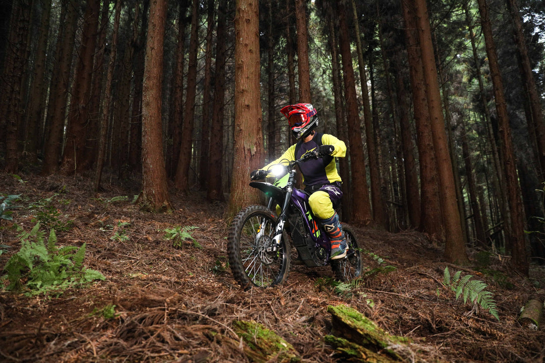 High-performance Surron Light Bee X eBike, showcasing suspension system and powerful electric motor